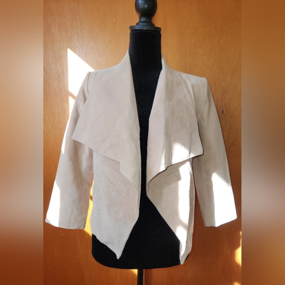 Johnston & Murphy leather jacket - beige/nude color
